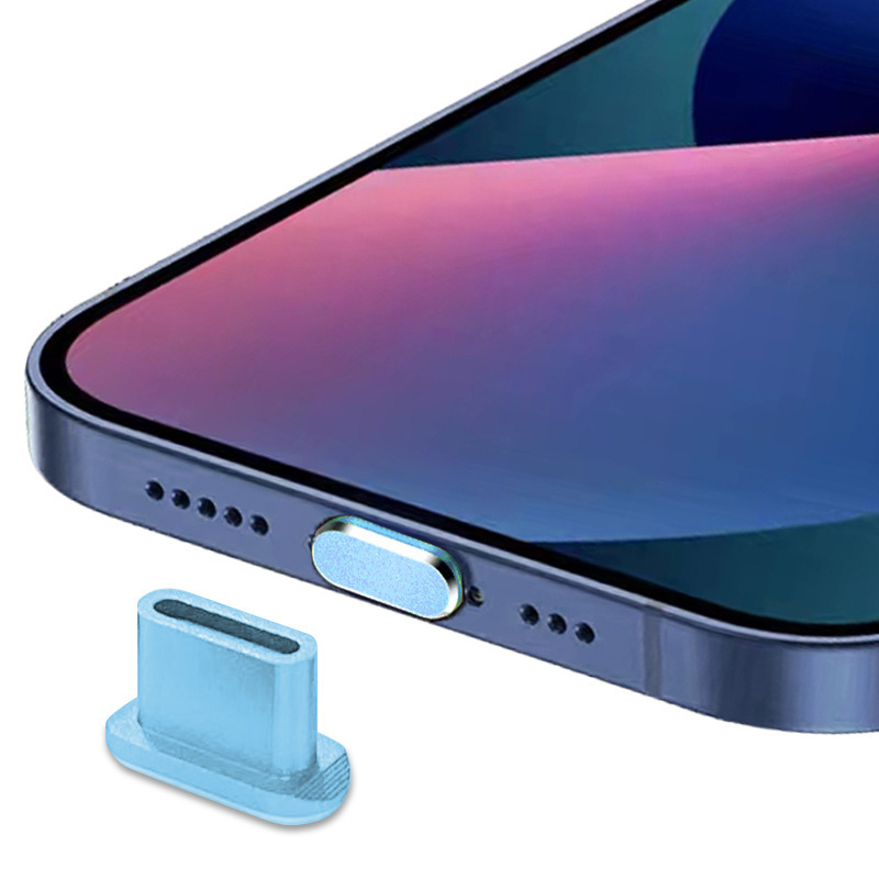 (3er Set) USB C Anti-Staub Metall Schutzstecker Anschlusskappen für Laptop / Notebook / Smartphones - Blau