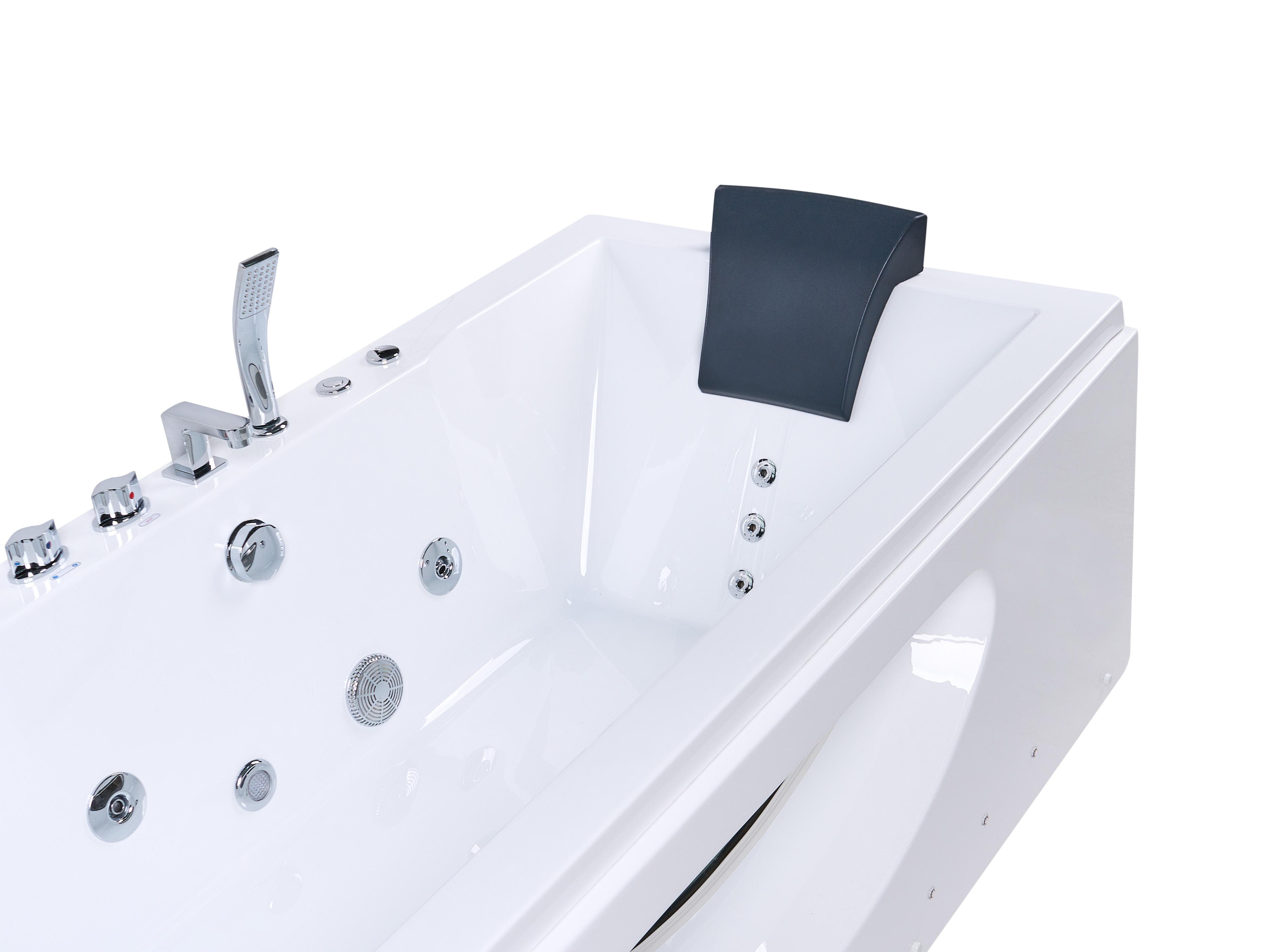 Hoek bubbelbad met LED HAWES 180 x 90 cm Wit