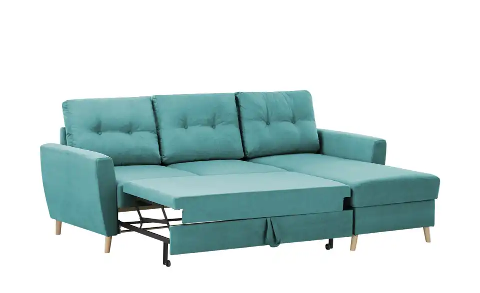 Ecksofa Carla Türkis/Petrol rechts