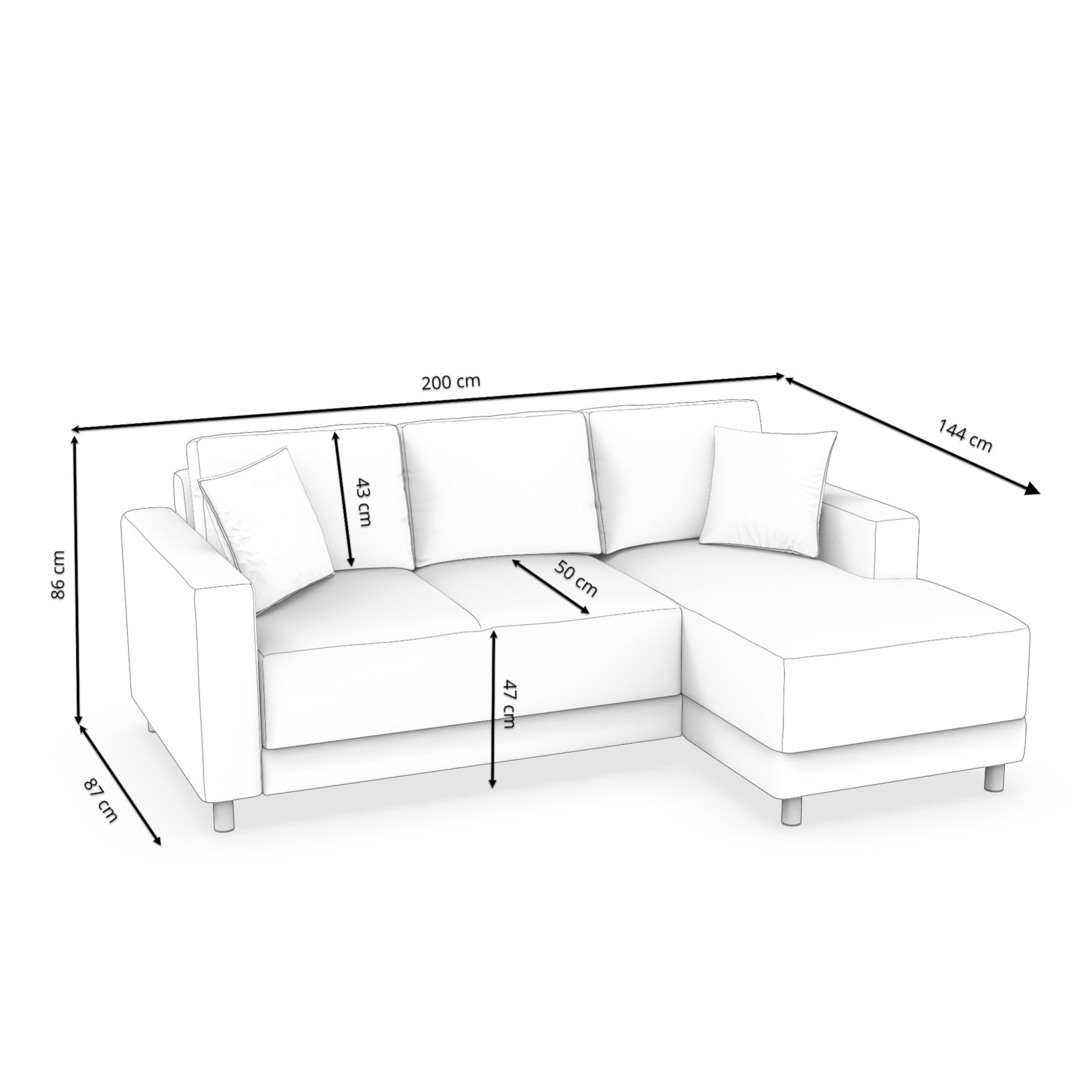 Ecksofa ERIN rechts anthrazit
