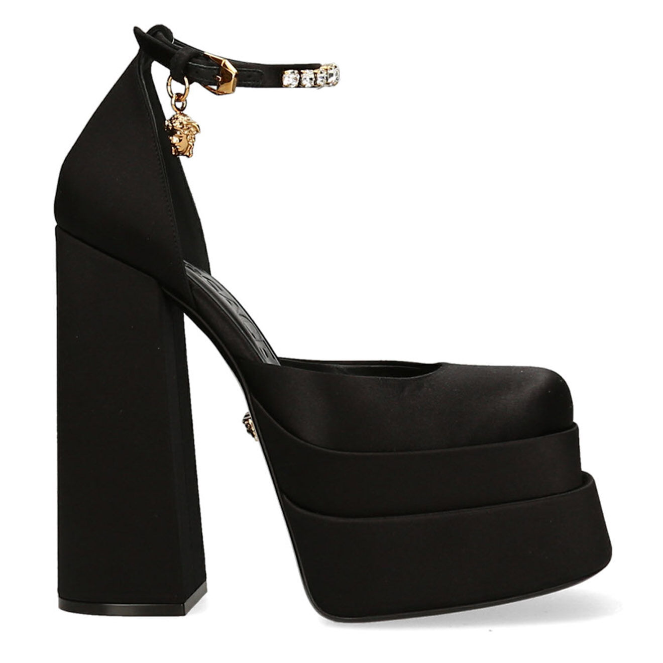 Versace Salomés en Cuir Medusa Aevitas noires - Talon 15.5 cm