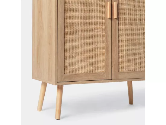 Vitrine double en rotin naturel 80x107 cm-Tahiti