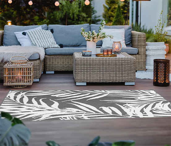 Outdoor-Wendeteppich »Palm Tree«, grau, ca. 120 x 160 cm