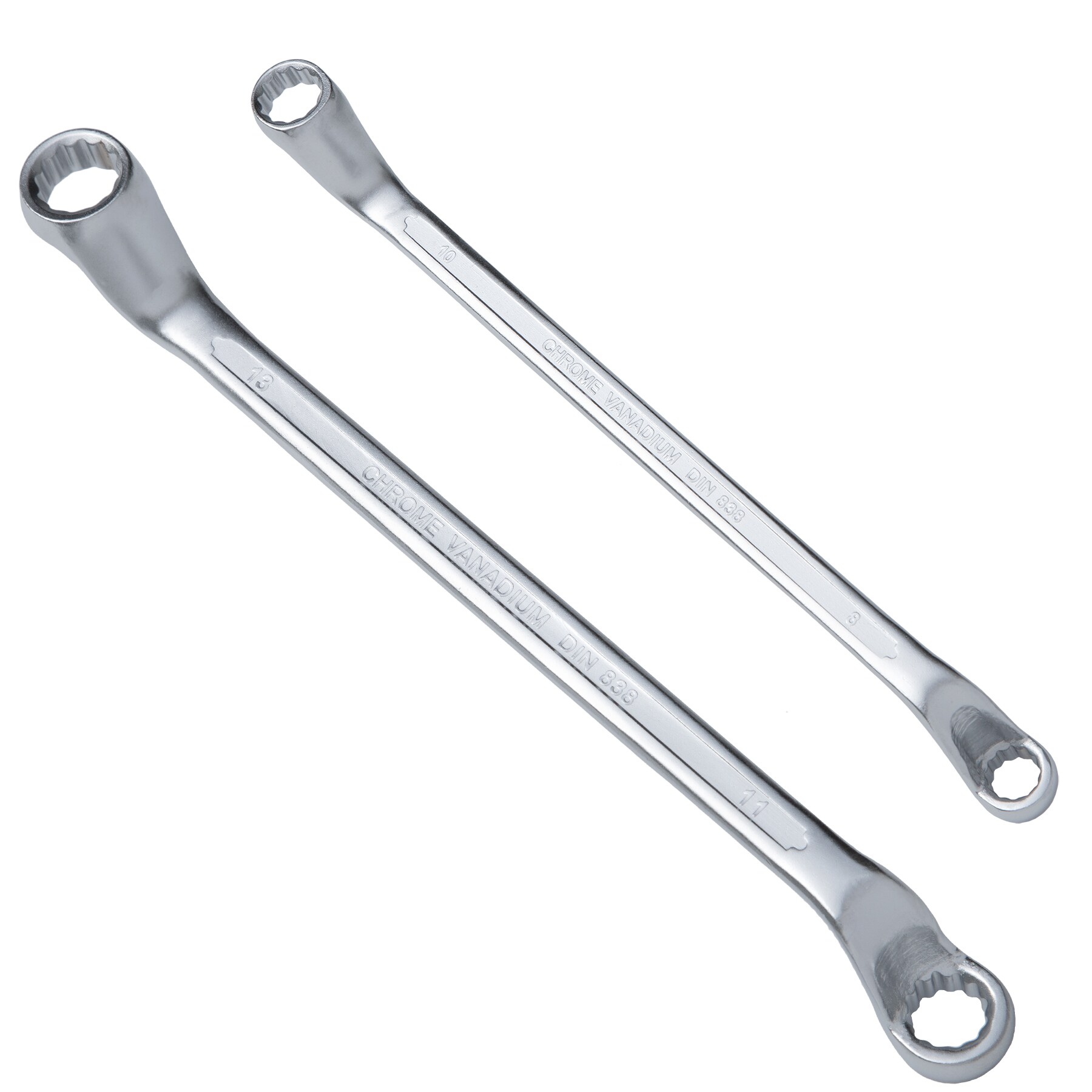 tectake® Doppelringschlüsselsatz, gekröpft, 1/4 - 3/4 Zoll, inklusive Rolltasche mit Ösen