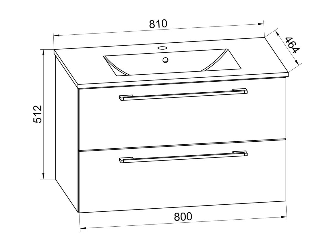 Plan de toilette 2 pièces Lavabo Badinos 2