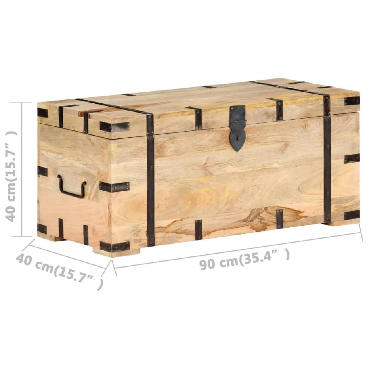 vidaXL Coffre - Bois solide de manguier