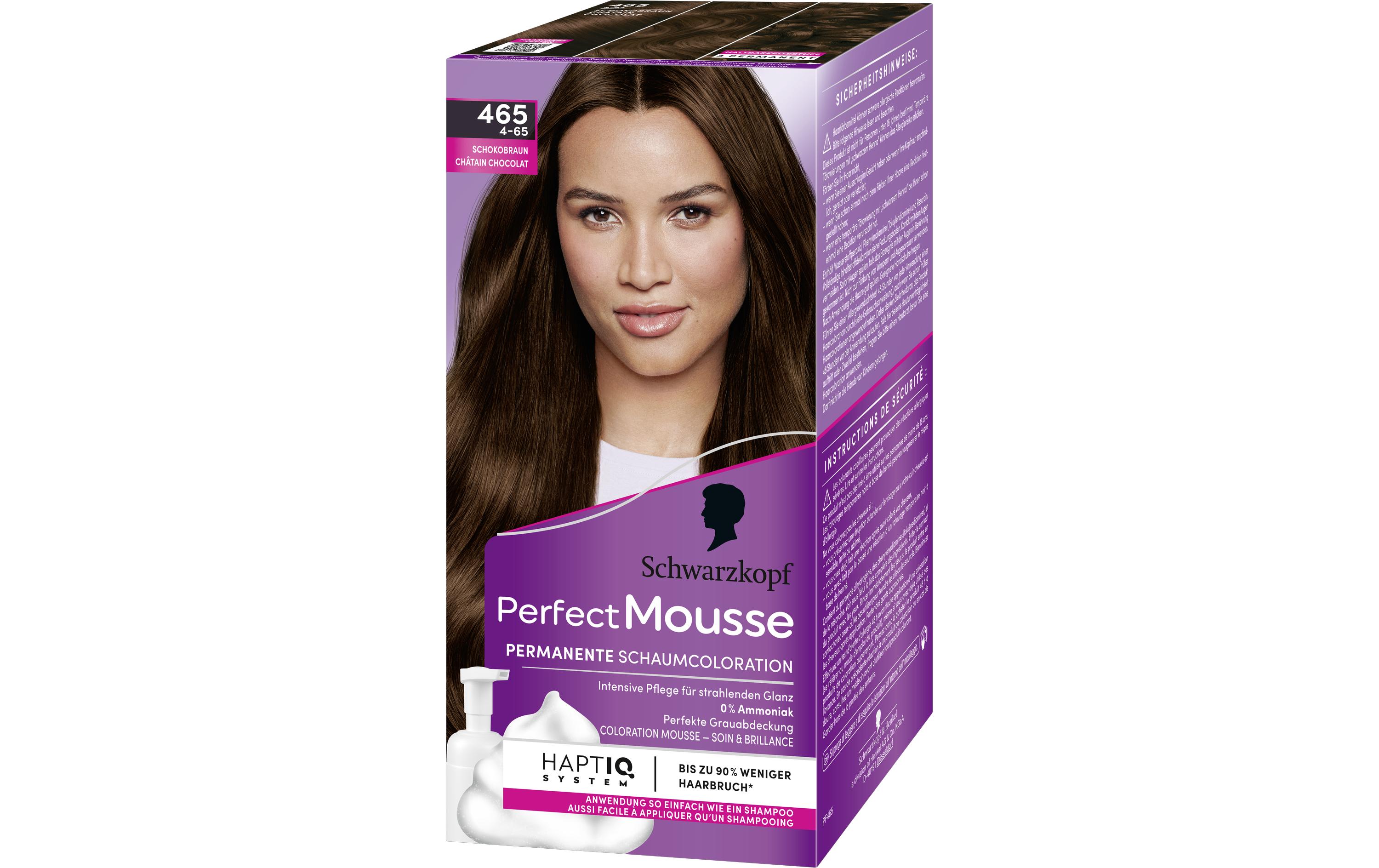 Haarcoloration Perfect Mousse 465 SchokobraunPermanente Haarfarbe mit perfekter Grauabdeckung