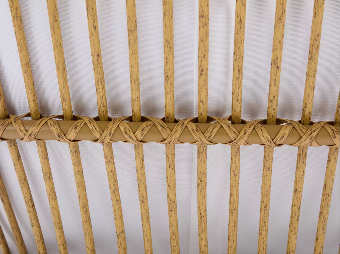 Fauteuil de jardin en résine tressée - Naturel clair - LOUSINI de MYLIA