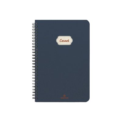 Oberthur Bali - Cahier de notes - reliure à anneaux métalliques - B6 (125 x 176 mm) - 100 feuilles / 200 pages - papier ivoire - doublé - couverture marine