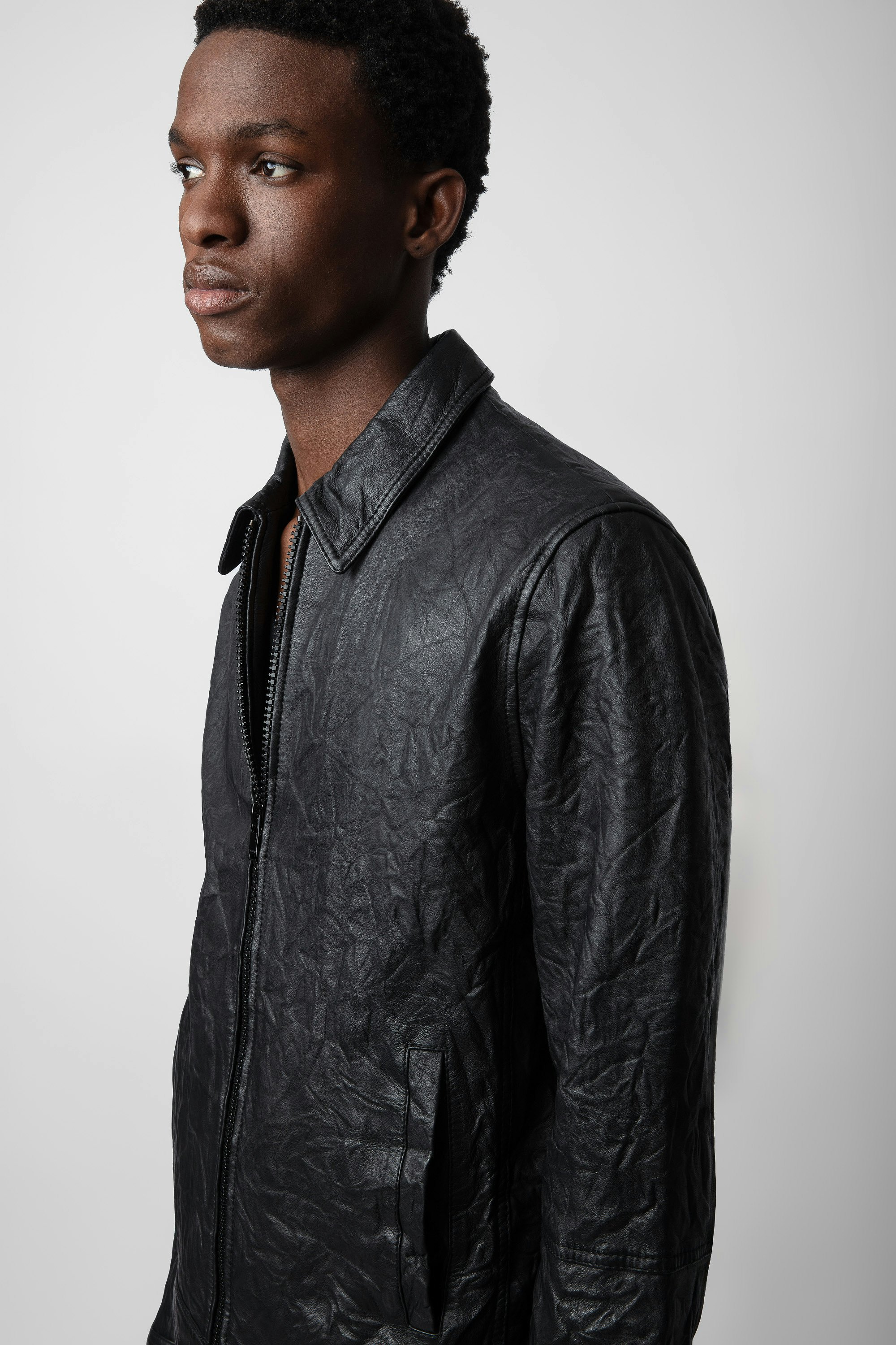 Blouson Lasso Cuir Froissé