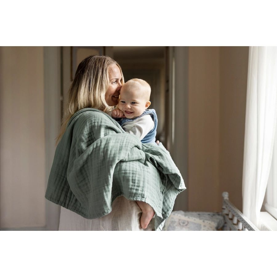 VINTER&BLOOM Kuscheldecke Layered Muslin Jade Green