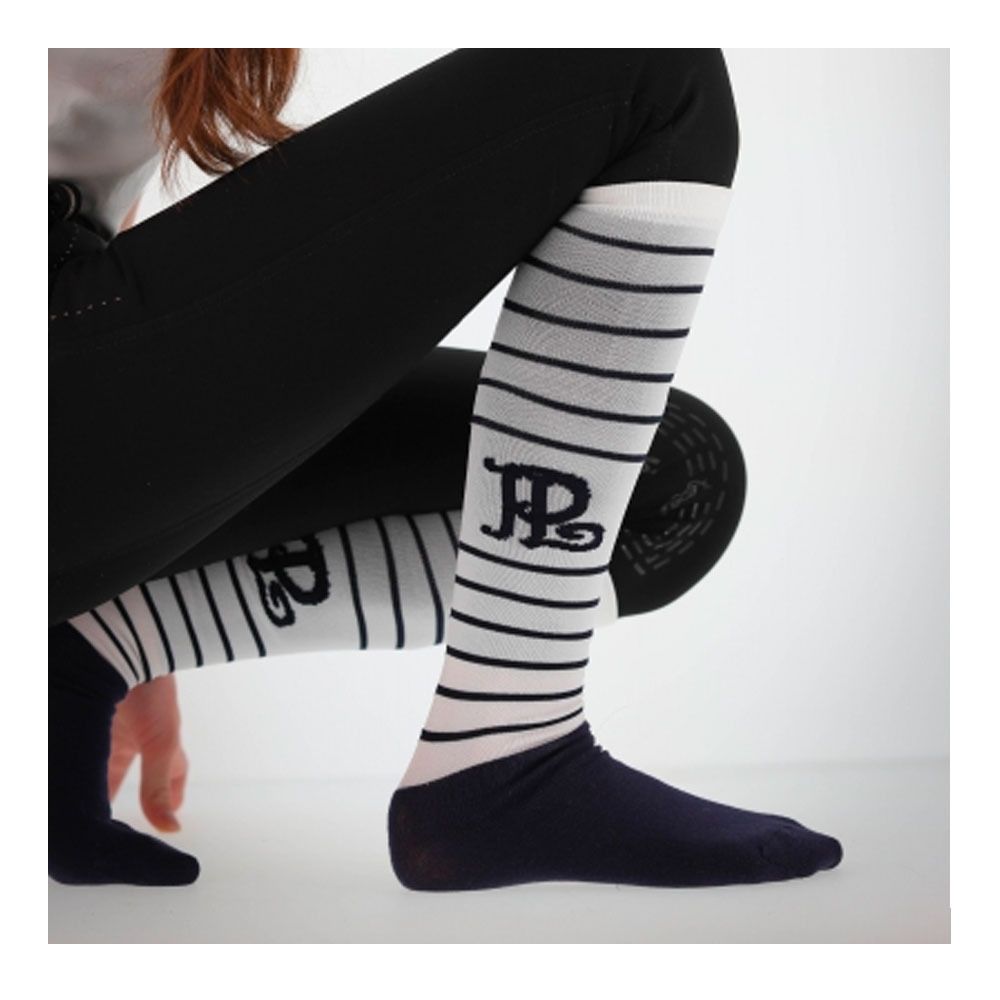 Pénélope CONCOURS - Chaussettes Femme rayé marine/crème