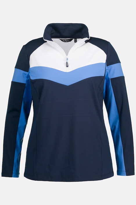 Funktionsshirt, Slim, Troyerkragen, Langarm, recycelt