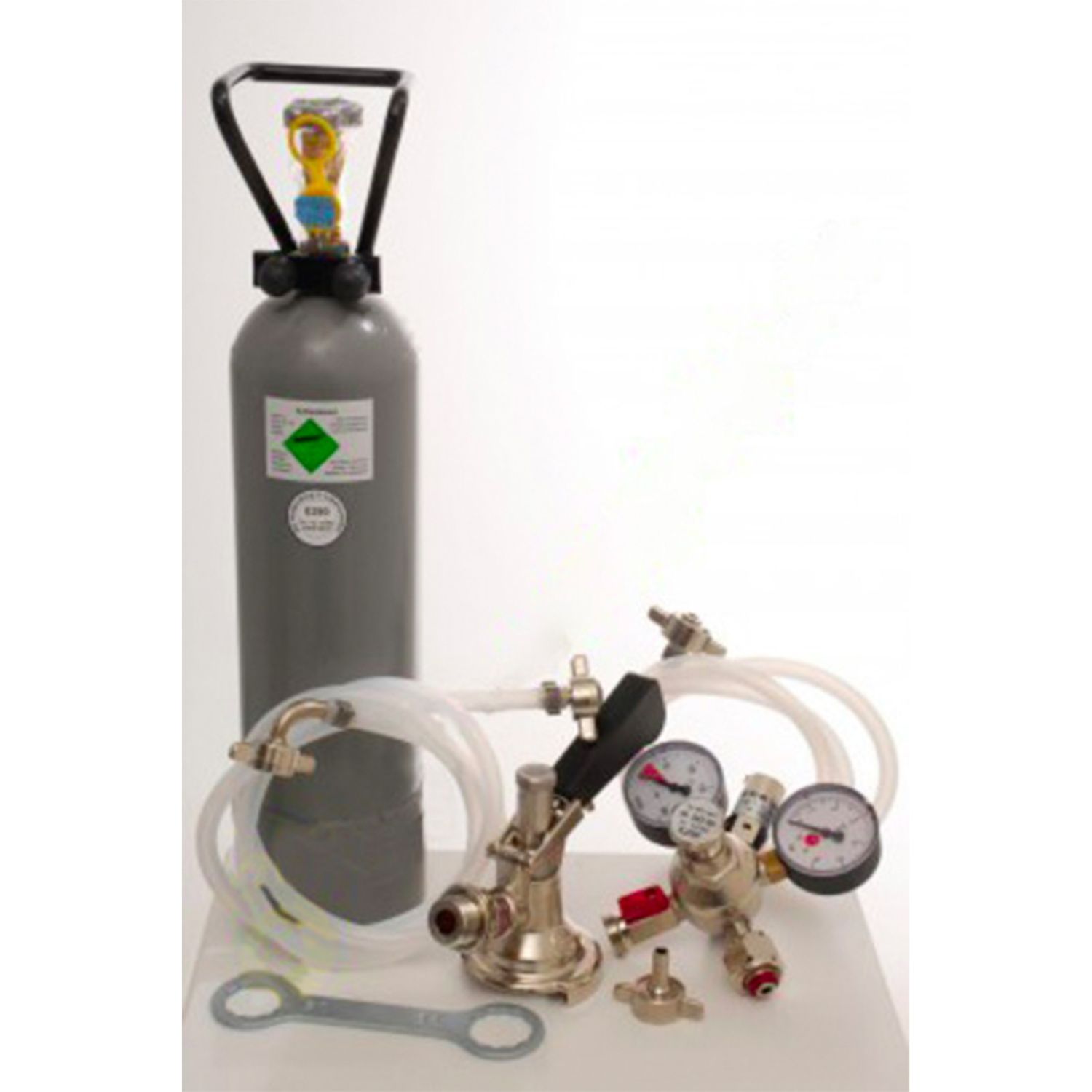 Zubehörpaket 2 mit 5L Adapter, 7mm! Bierschlauch und 2,0 kg CO2 für 1-leitige Zapfanlagen