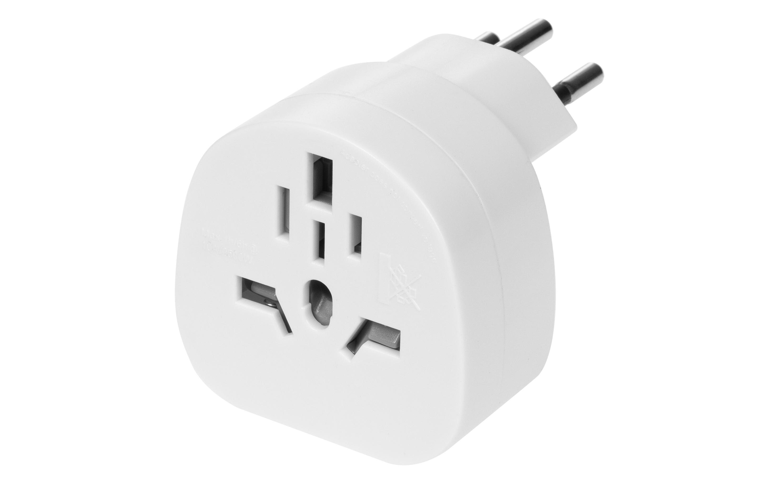 Reiseadapter Welt – CH, WeissSteckdosenadapter