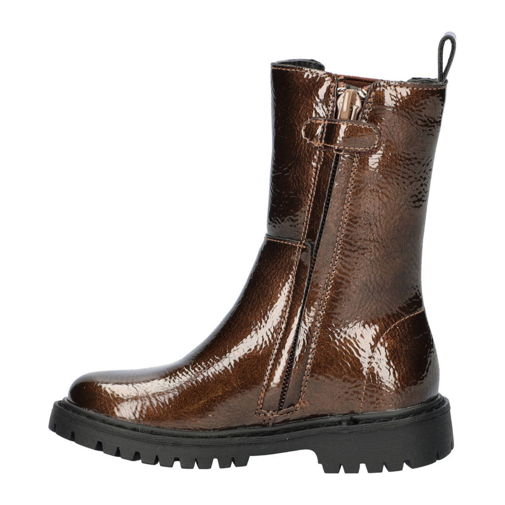 Nelson Kids lak chelsea boots brons