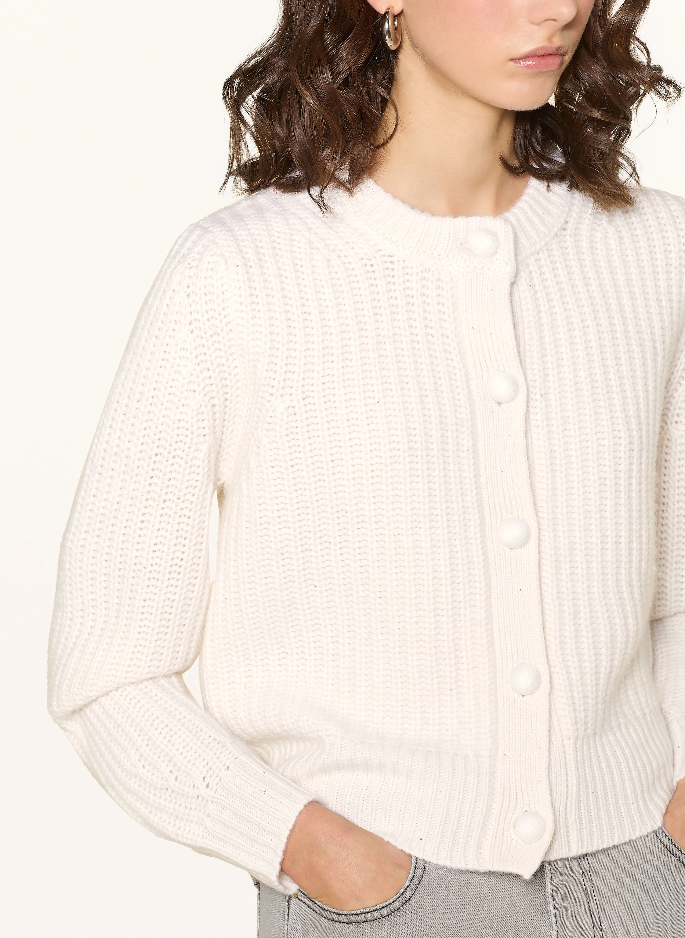 MRS & HUGS Cashmere-Strickjacke mit Pailletten