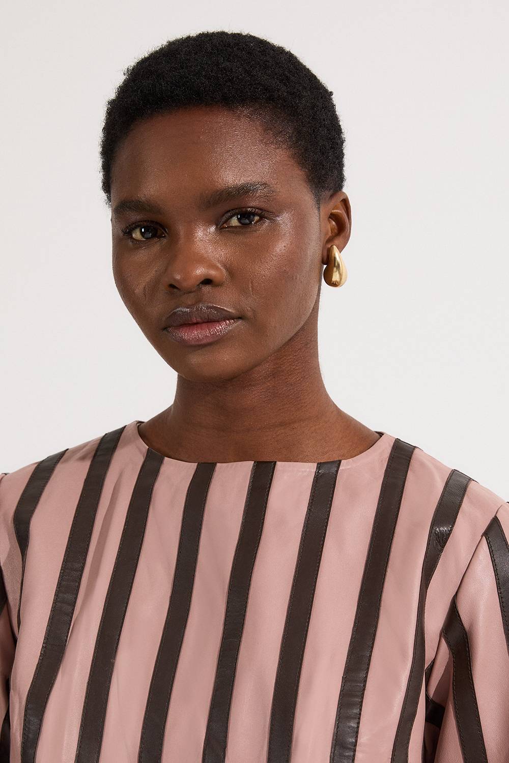 KarenMillen Haut en Cuir à Rayures Mix