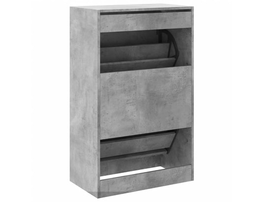 VIDAXL - Armoire à chaussures gris béton 60x34x96,5 cm bois d'ingénie...