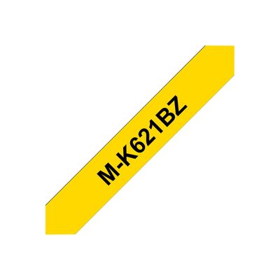 Brother MK621BZ - Ruban d'étiquettes papier auto-adhésives - 1 rouleau (9 mm x 8 m) - fond noir écriture jaune