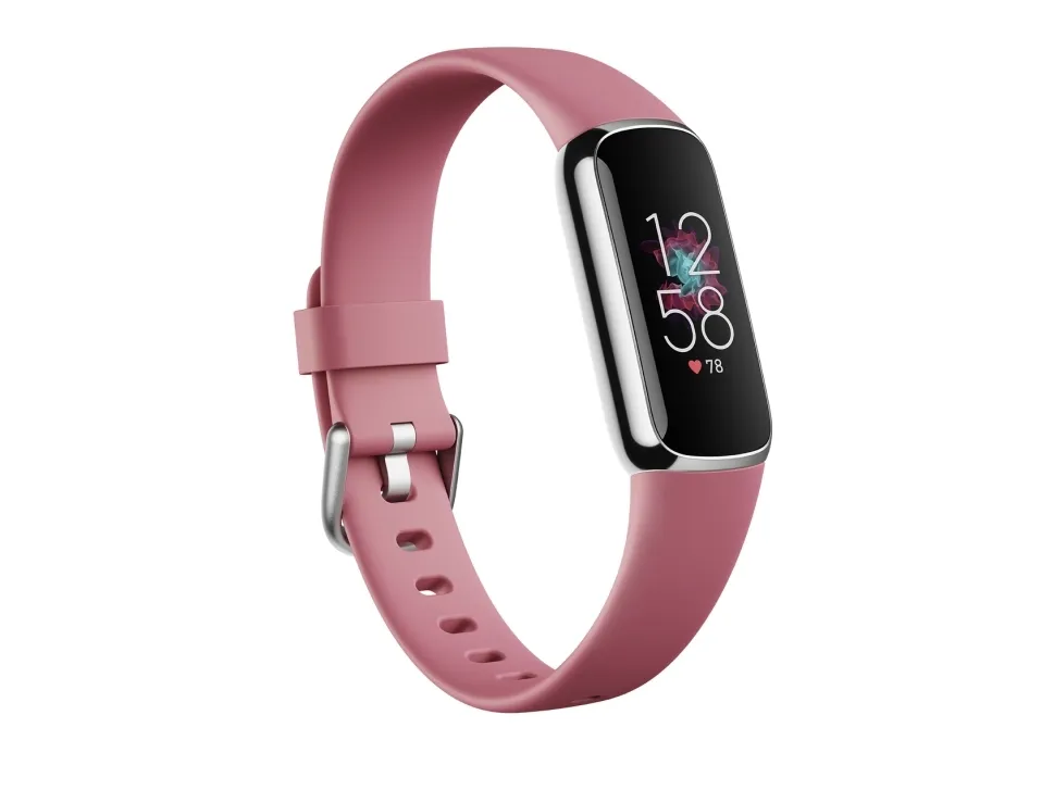 Fitbit Luxe - Platin - aktivitetssporer med bånd - silikone - orkide - båndstørrelse: S/L - Bluetooth
