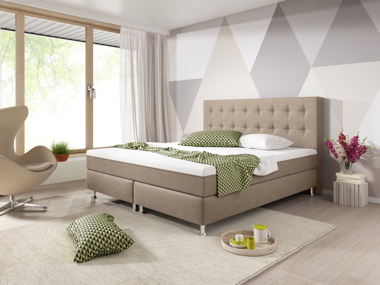 Boxspringbett- muddy - H3 - 180x200 cm