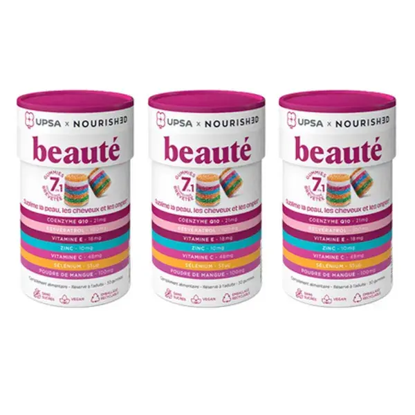 Uspa Nourished Gummies 7 en 1 Beauté lot de 3