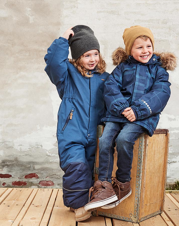 Schneejacke MUSTER mit Kunstfellbesatz in bluesteel