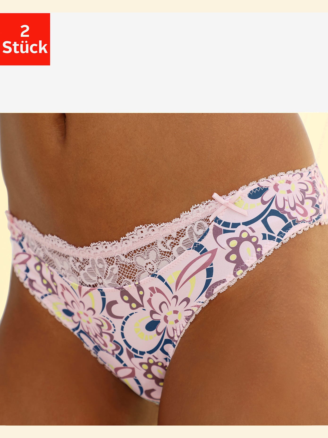 Slip confortable, petit empiècement en dentelle à la ceinture