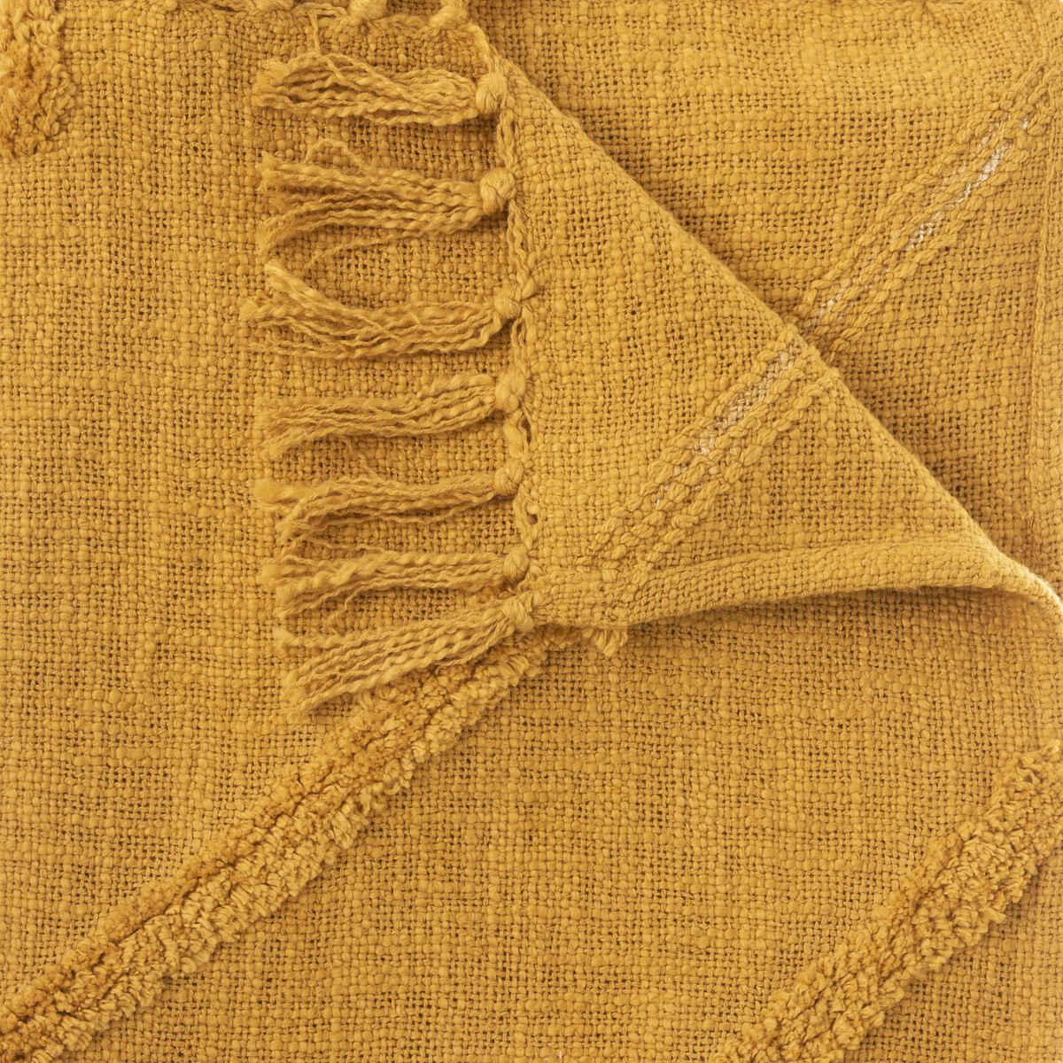 JETE DE LIT TUFTE INCA OCRE 130X180CM