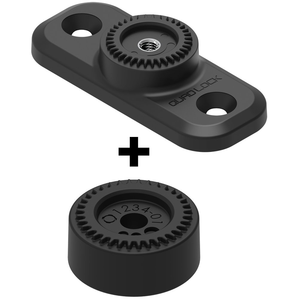 Quad Lock - Support base 2 trous Flat Rectangle 2 Hole 360 Noir