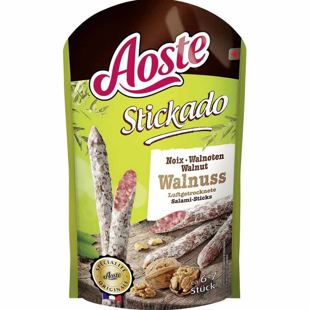 Aoste Stickado luftgetrocknet Mini Salami Walnuss 70g MHD:30.1.25