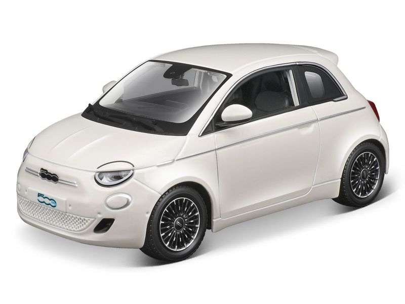 BBurago Fiat 500e Weiss 1:24 Sammlermodell im Massstab 1:24