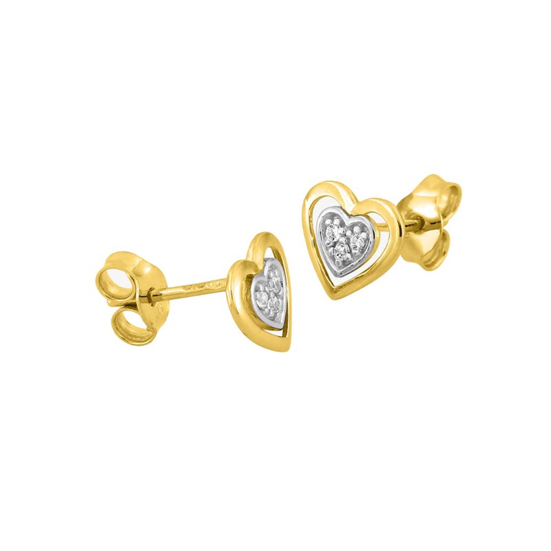Boucles d'oreilles femme - Oxyde de zirconium - Or 9 Carats