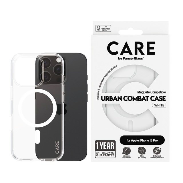 CARE by PanzerGlass Handyhülle »Urban Combat Case mit MagSafe für Apple iPhone 16 Pro« Backcover, Schutzhülle, Handyschutzhülle, Case, Schutzcase, stossfest