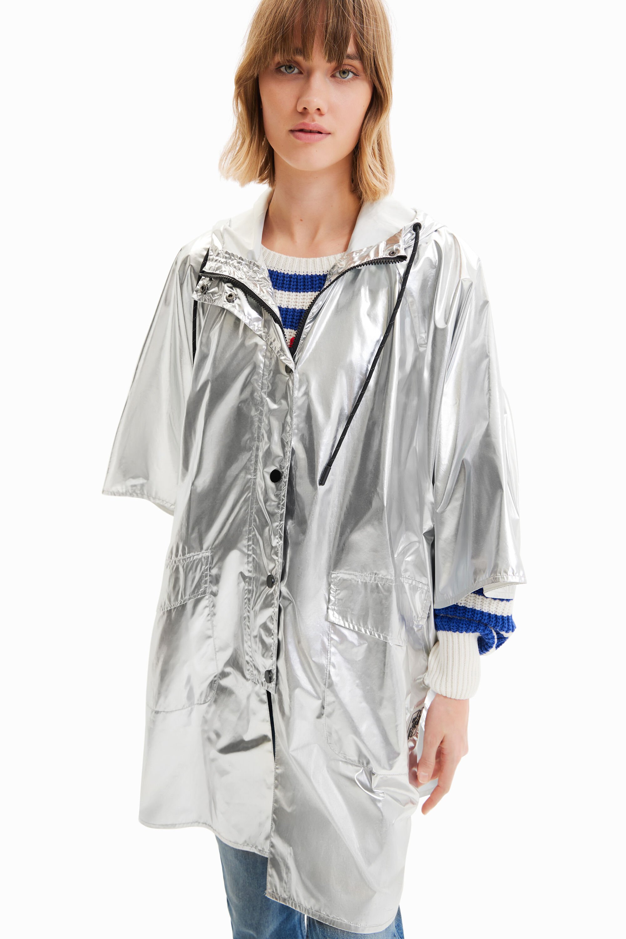 Imperméable lamé métallisé