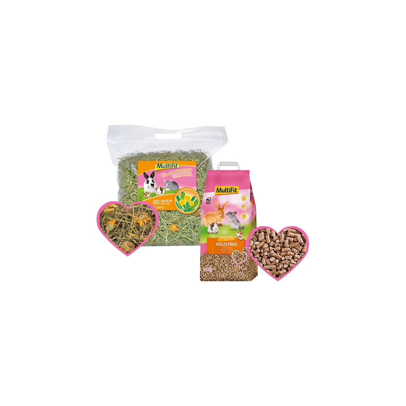 MultiFit Holzstreu & Heu mit Löwenzahn 11,5 kg
