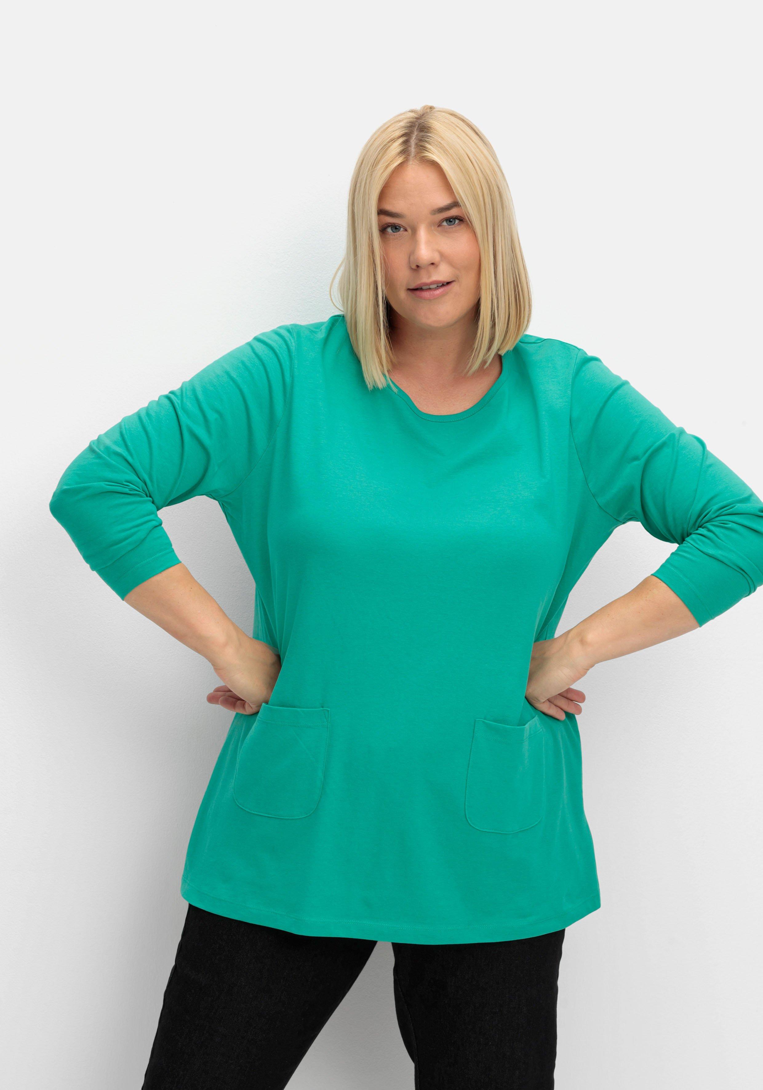 Longshirt mit aufgesetzten Taschen
