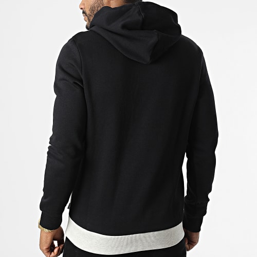 Sweat Capuche Break Noir Gris Chiné