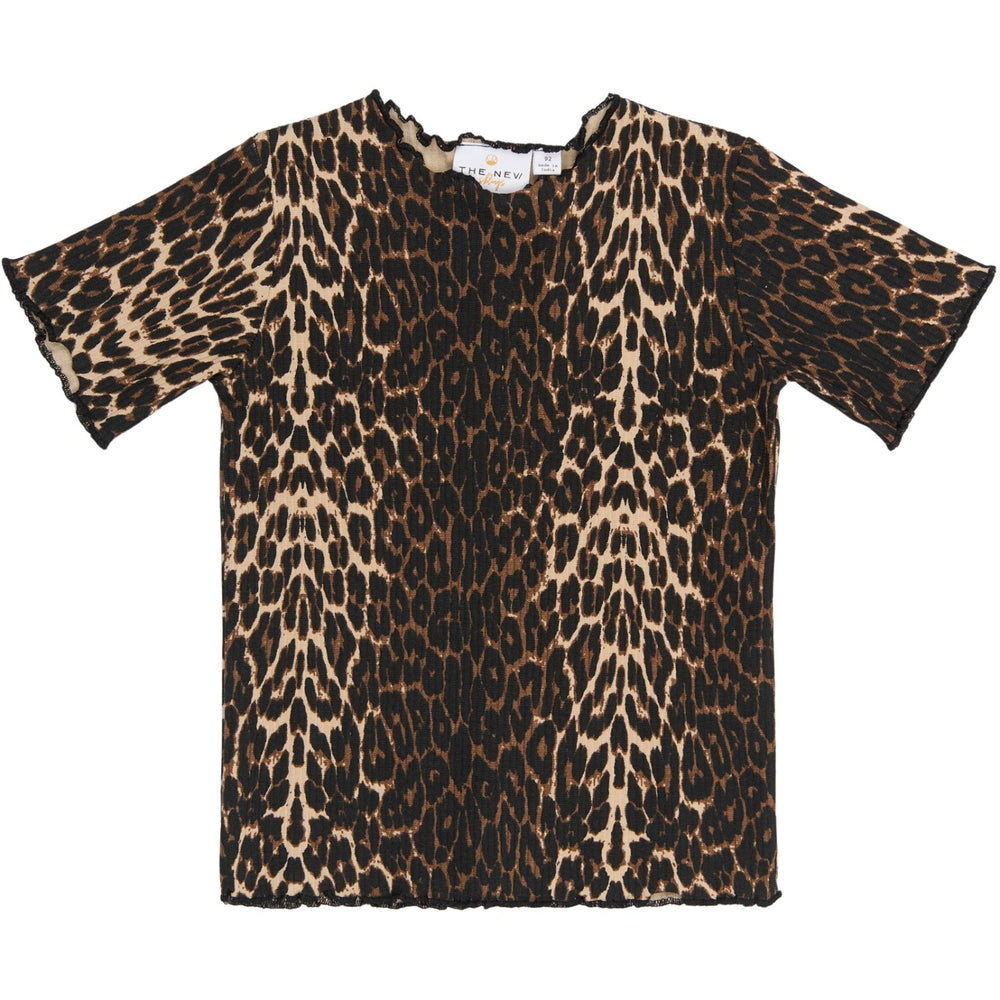 Køb THE NEW Siblings Oxford Tan AOP Ellie Rib T-Shirt