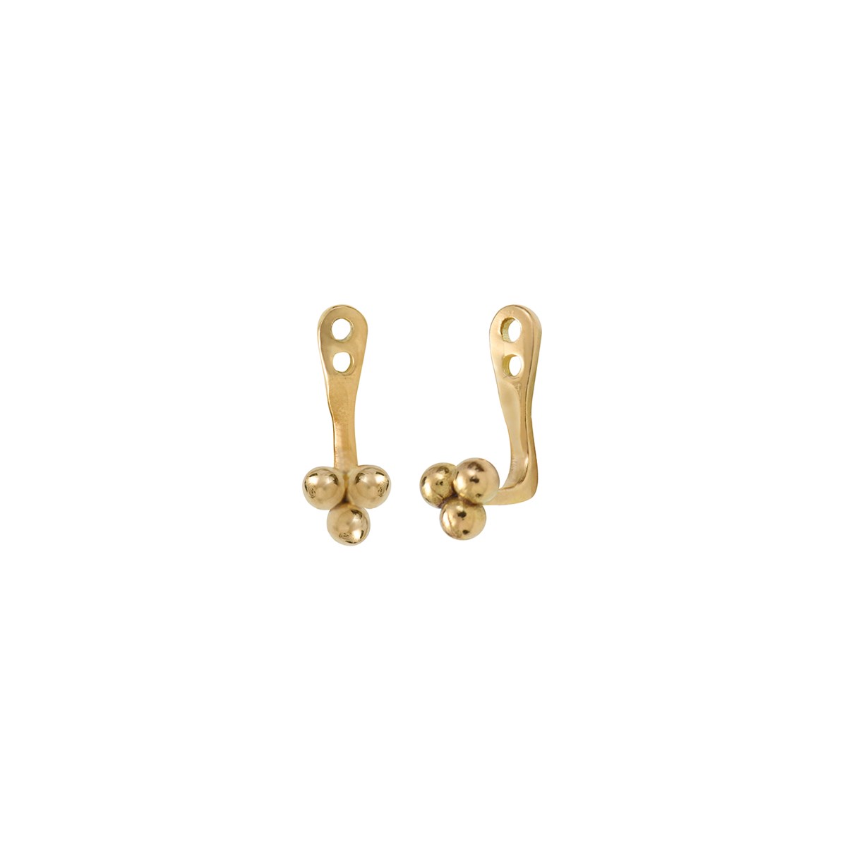 Dessous d'oreille 3 perles Or 18 carats