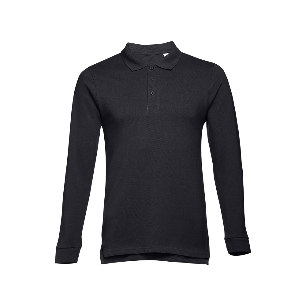TH Clothes 30141 - Polo à manches longues en coton cardé pour hommes
