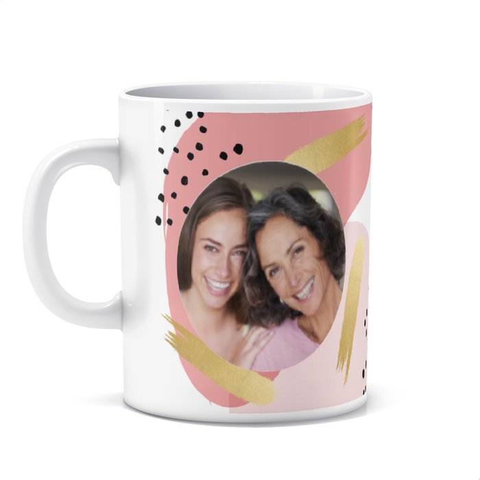 Mok | roze en goud | met eigen foto en naam