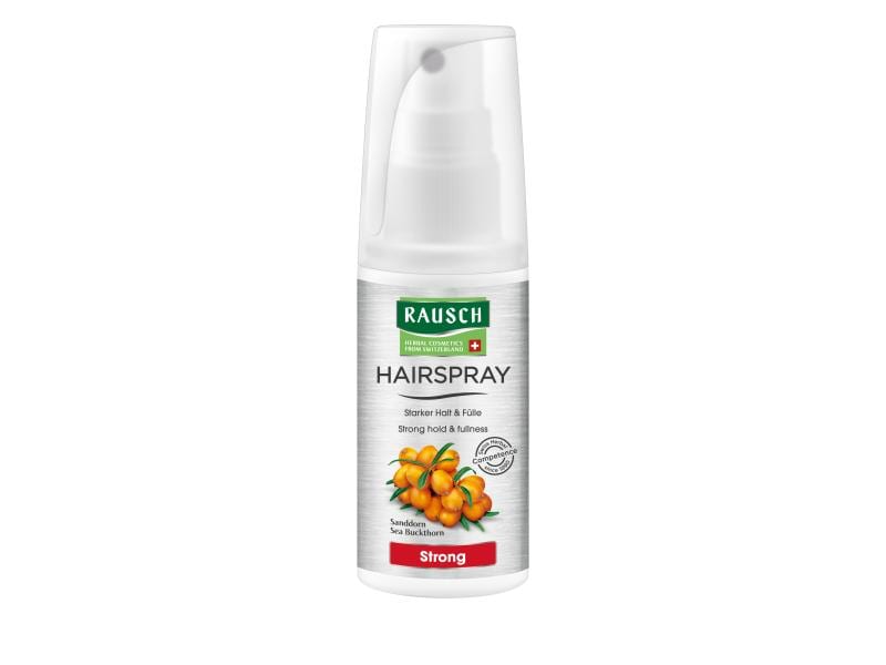RAUSCH Haarspray Strong Mini ohne Aerosol 50 ml Haarspray für starken Halt ohne Aerosol aus Sanddorn