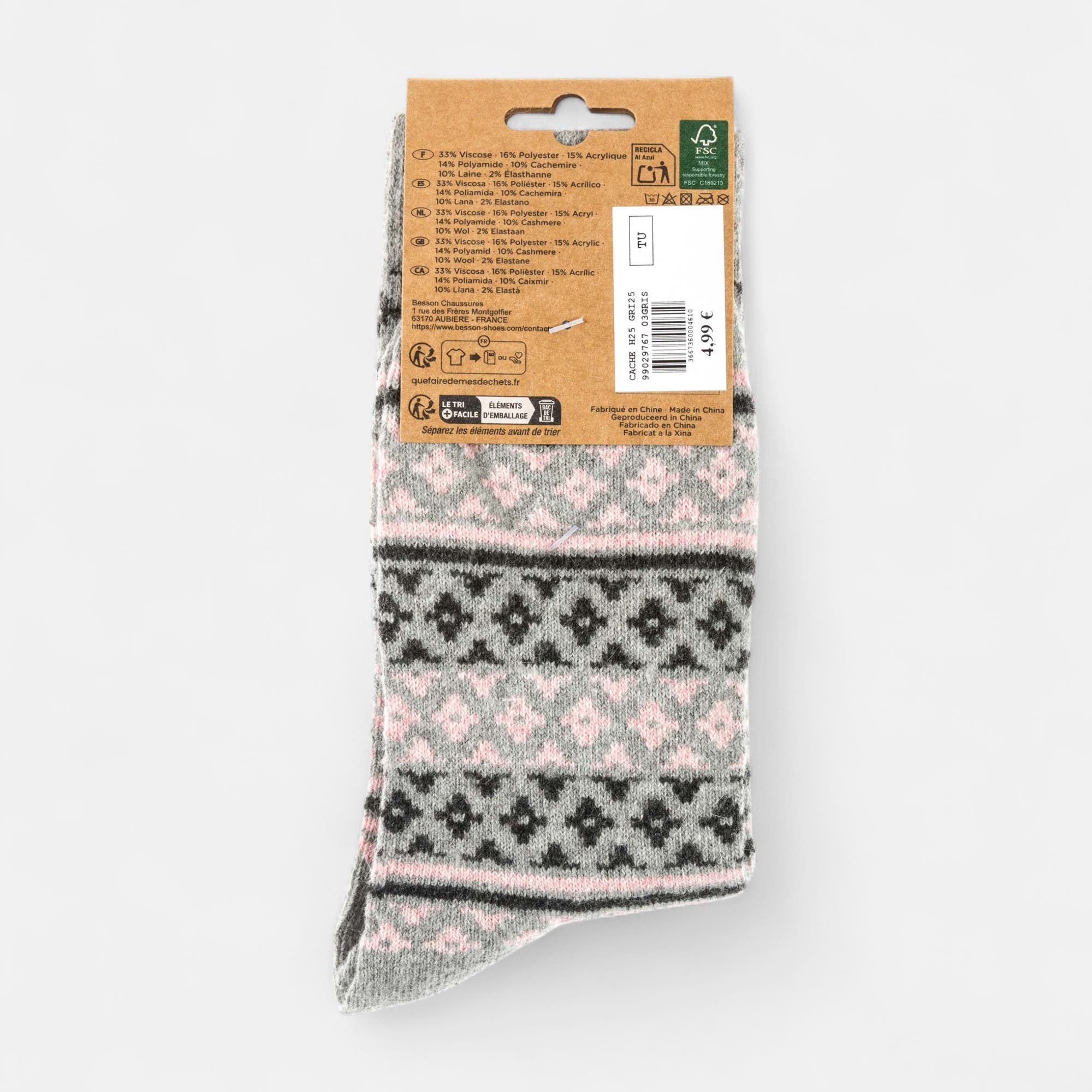 Chaussettes Femme gris