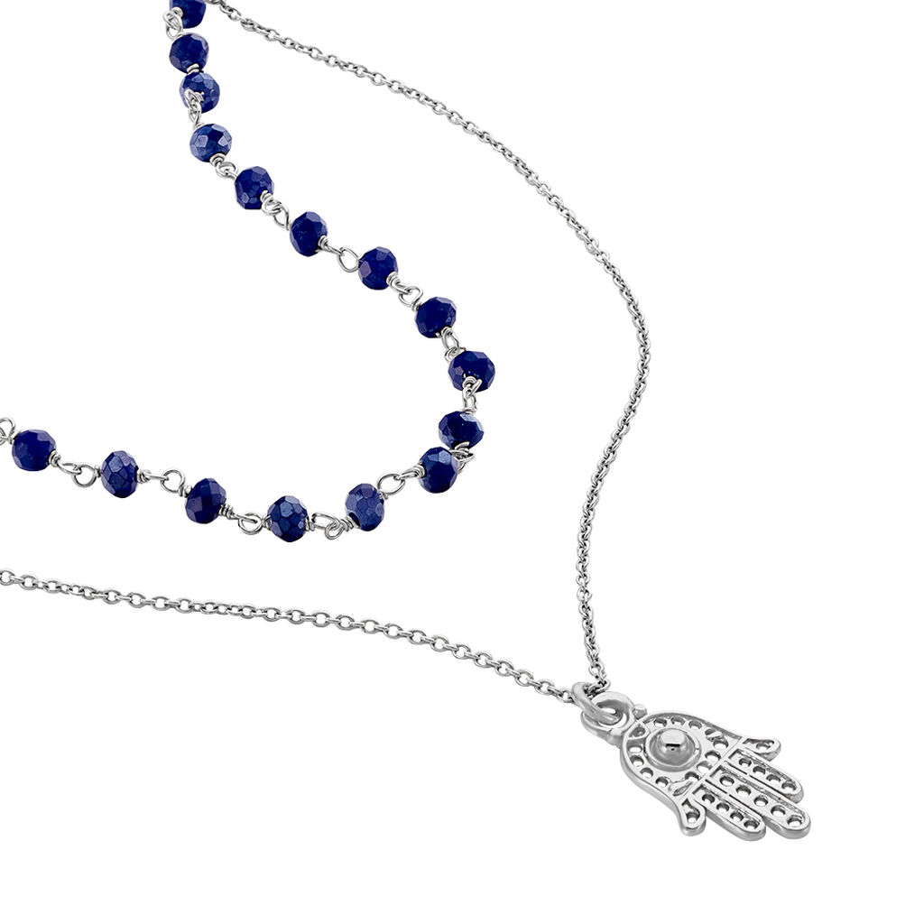 Collier Bedra Argent Blanc Cristal
