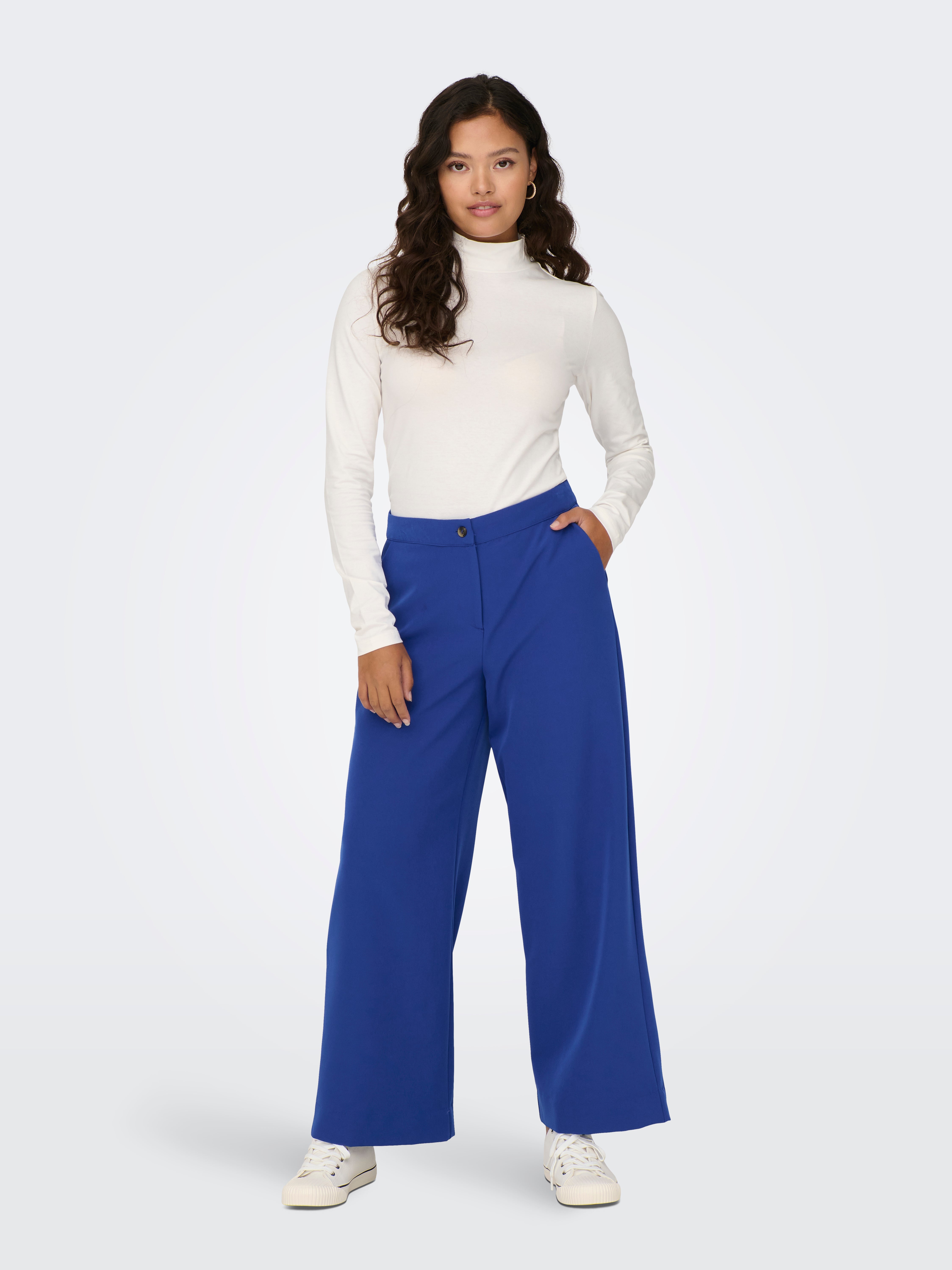 JDYCHEETAH Mittlere Taille Normal geschnitten Hose mit weitem Beinschnitt Surf the Web