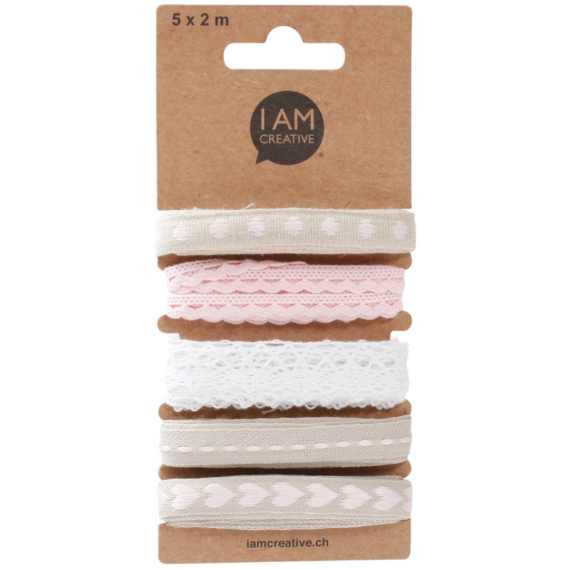 I AM CREATIVE Dekoband, 15 mm x 2 m, rosa