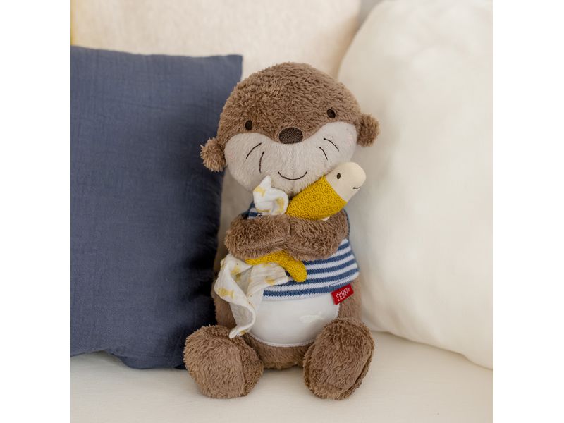 fehn Nachtlicht Otter Schlummerlicht, Einschlafhilfe und Kuscheltier mit Glow-in-the-dark Bestickung