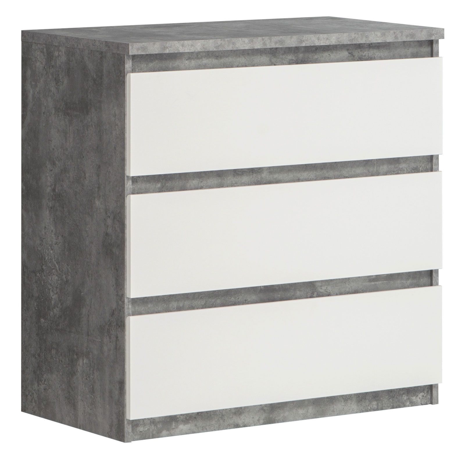 Kommode - Betonoptik-weiß - 77 cm breit